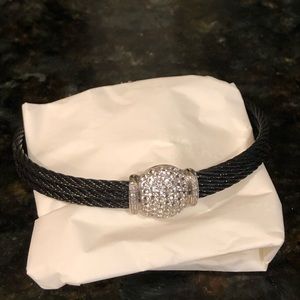 Alor black and 18k white gold diamond bracelet.
